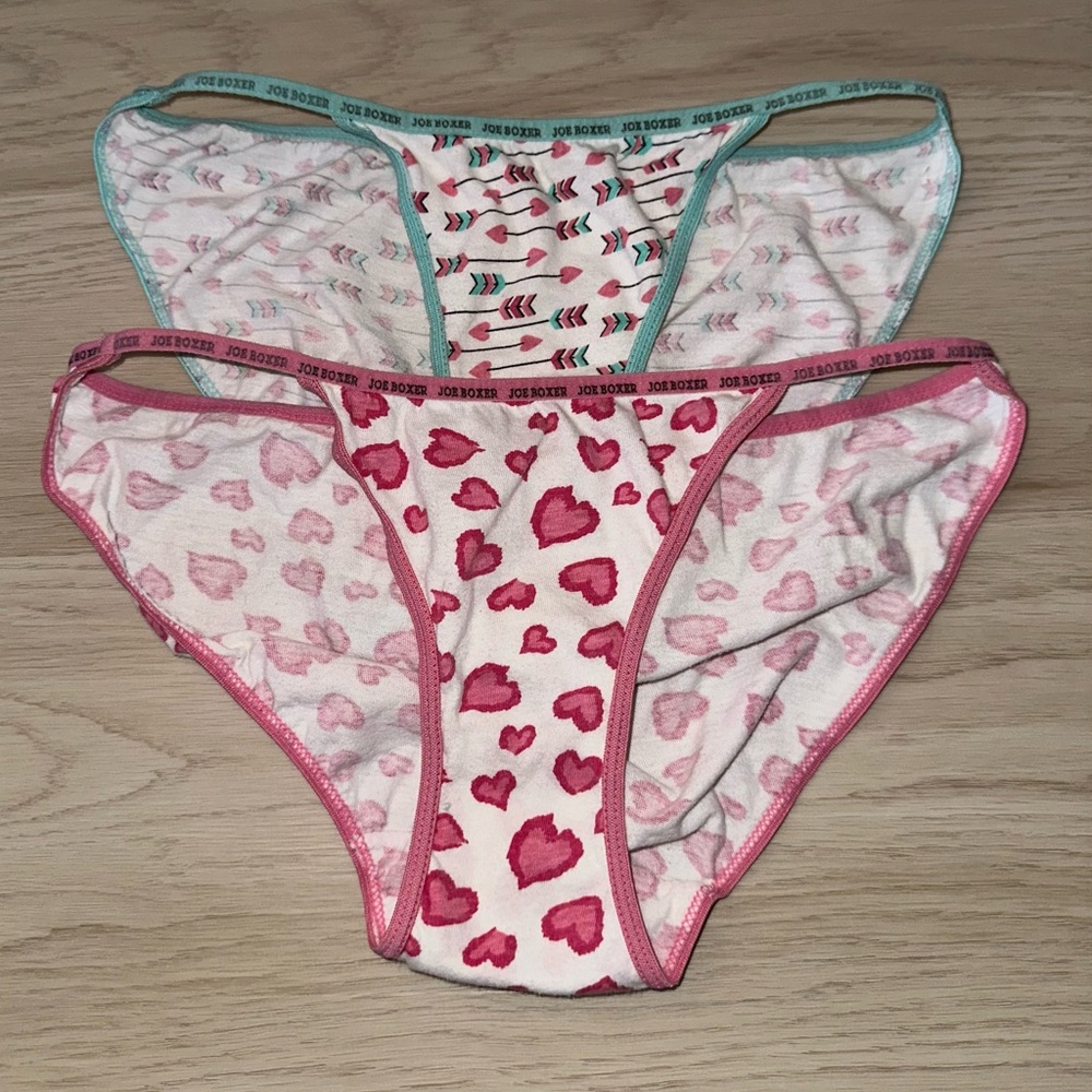 Lot Of 2 90’s Vintage Joe boxer Cotton Logo Trim Low Rise String Bikini Panties